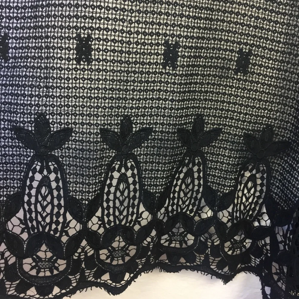 Soft Surroundings Black crocheted long cardigan